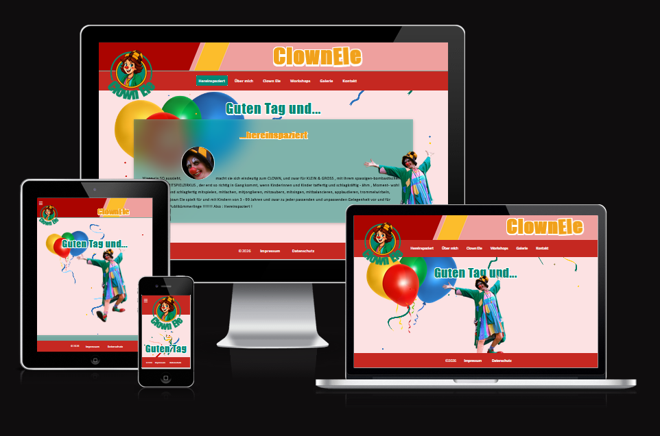 Websitevorlage Clown Ele